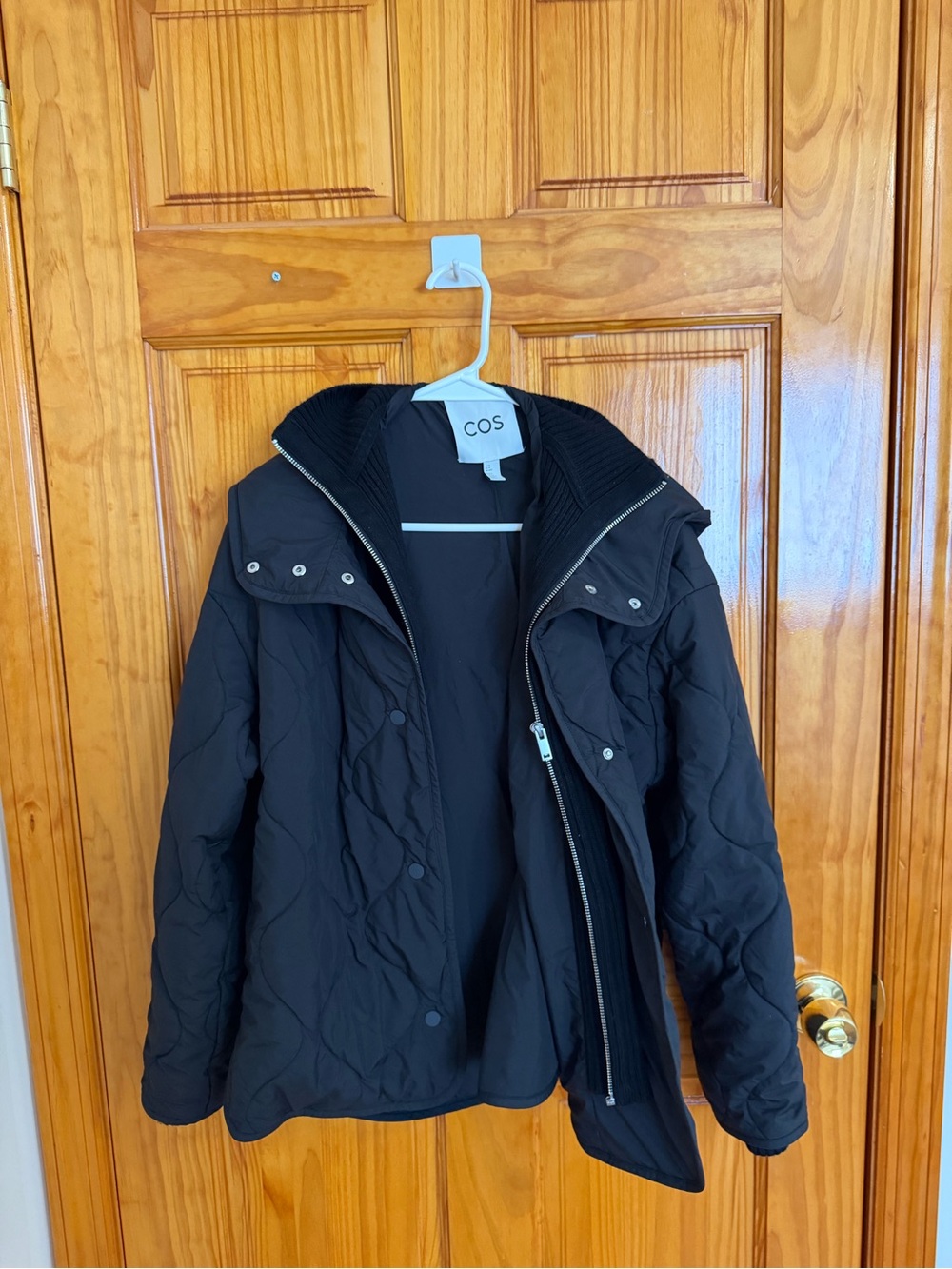 COS Black Quilted Zip Jacket